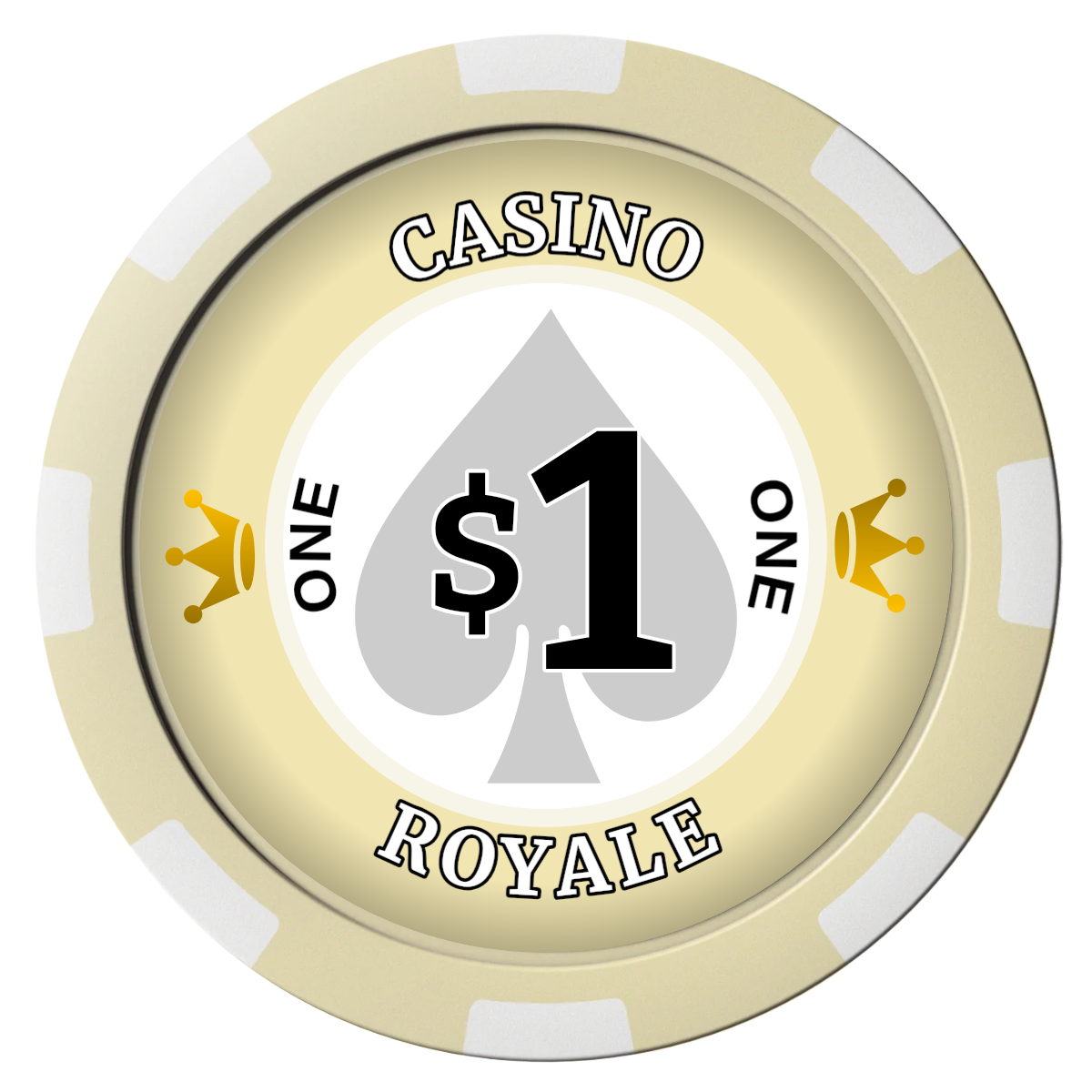 Casino Royale Magnetic Composite Poker Chips - Ivory / 8 Spot - Back