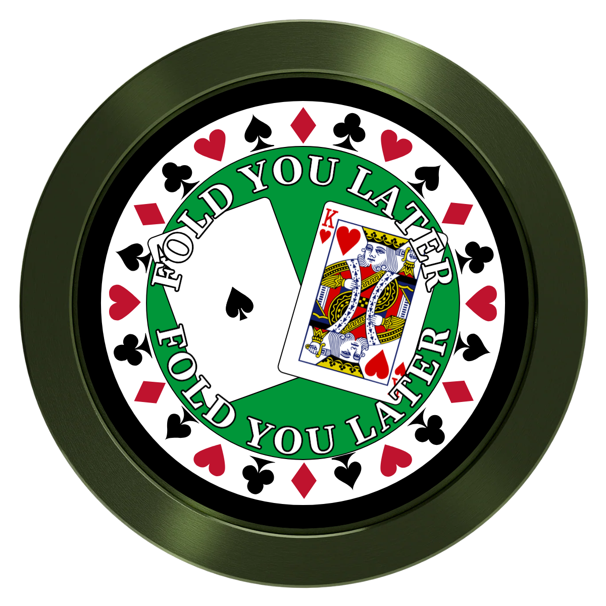 AK Big Slick Aluminum Poker Card Guards - Green - Front