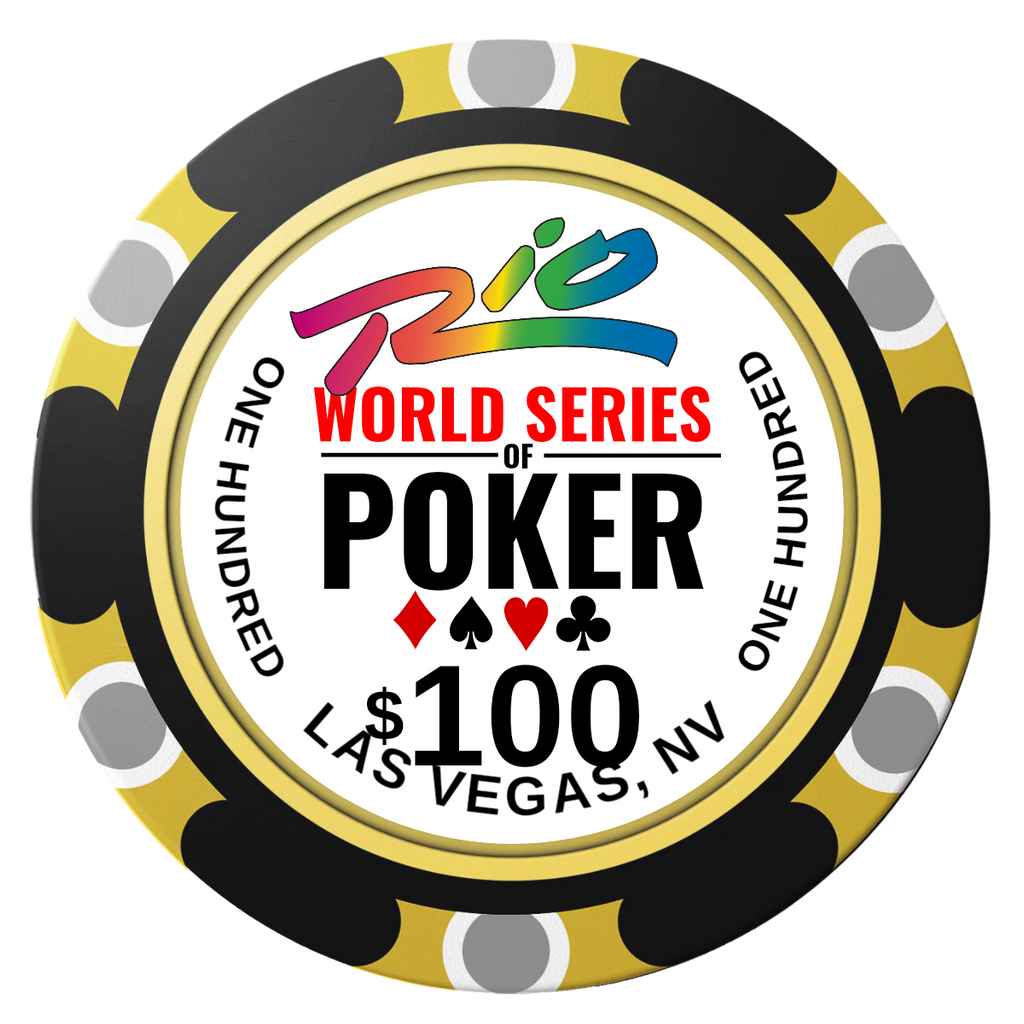 WSOP Clay Poker Chips - Black / Monte Carlo / 40mm - Front