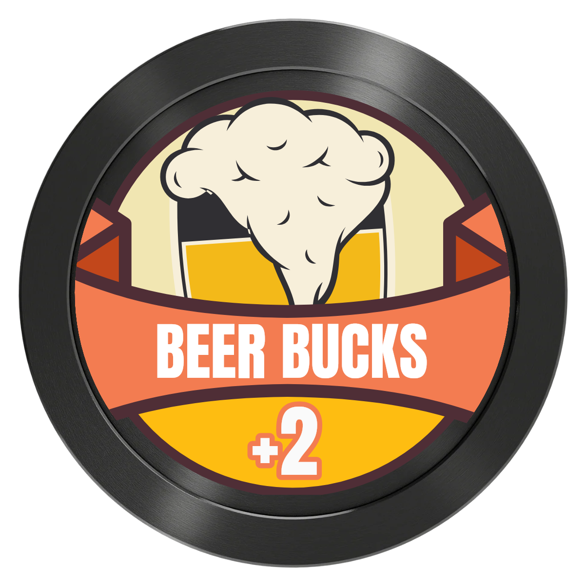 Banner Brew Aluminum Poker Chips - Black - Back