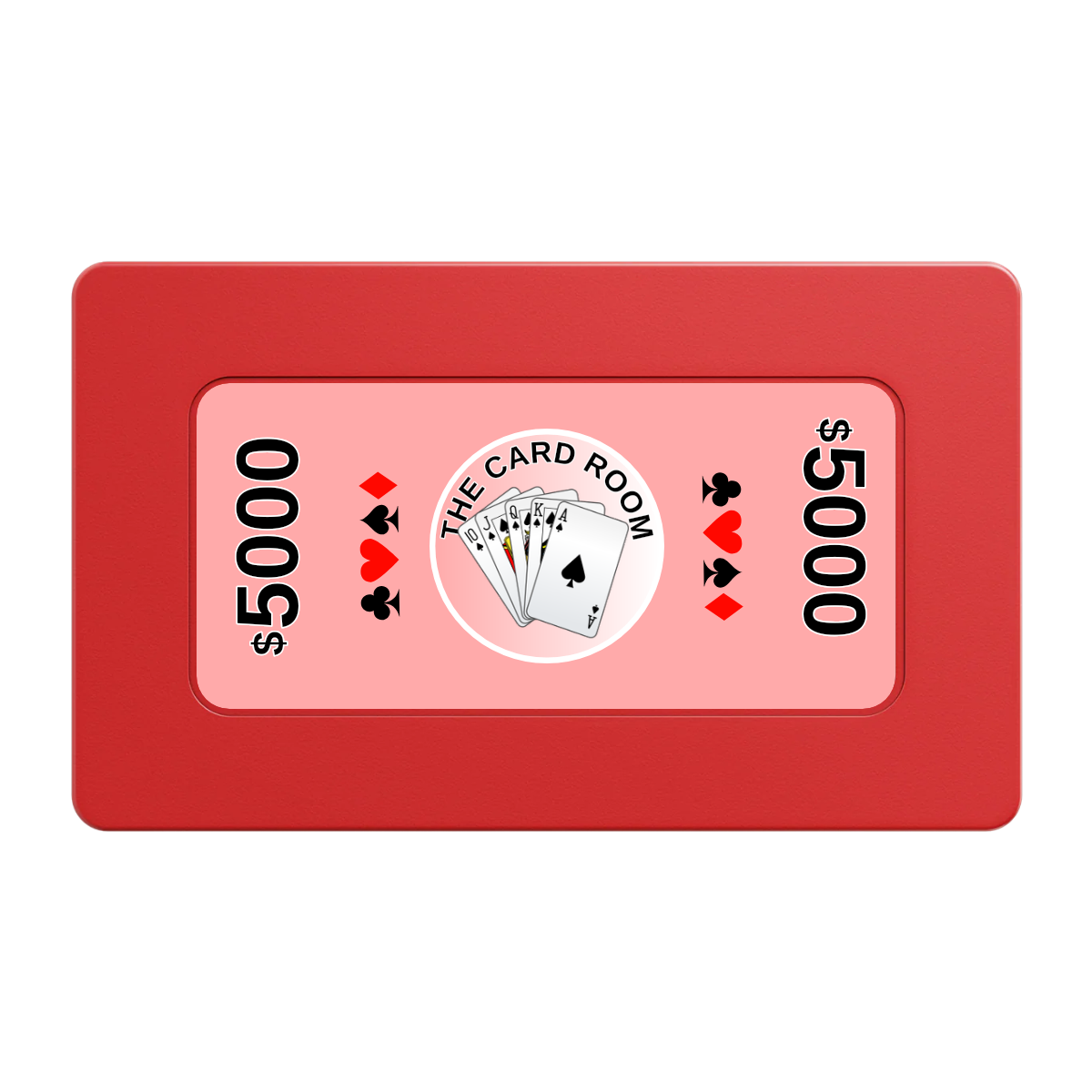 A Suitable Design Rectangular Poker Chip Plaques - Red - Back