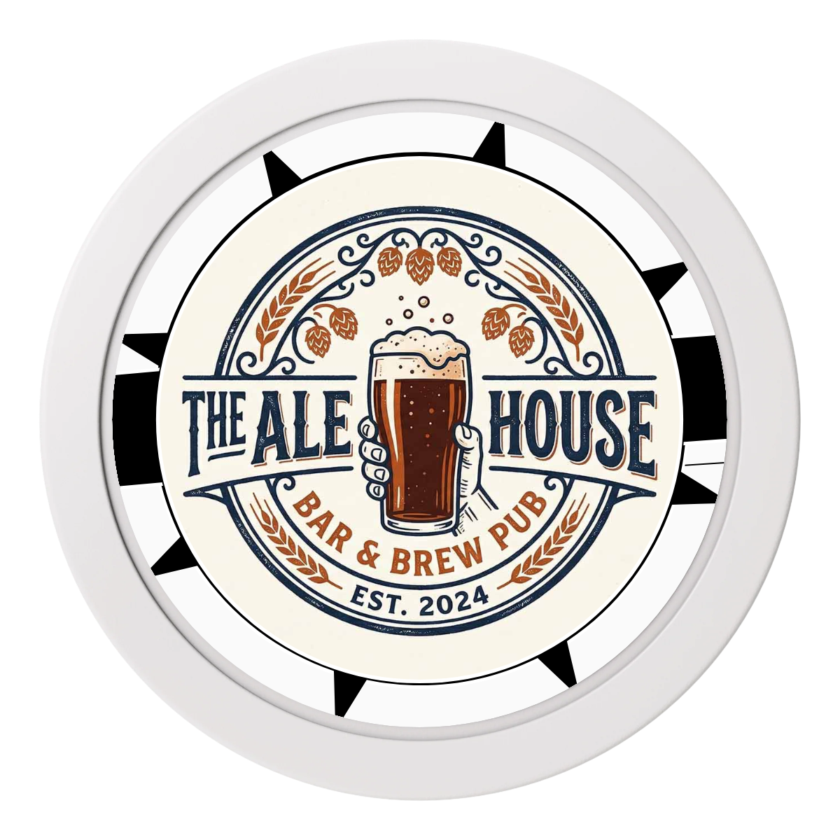 Free Beer Drink 2" Oversized Poker Chips - White - Back
