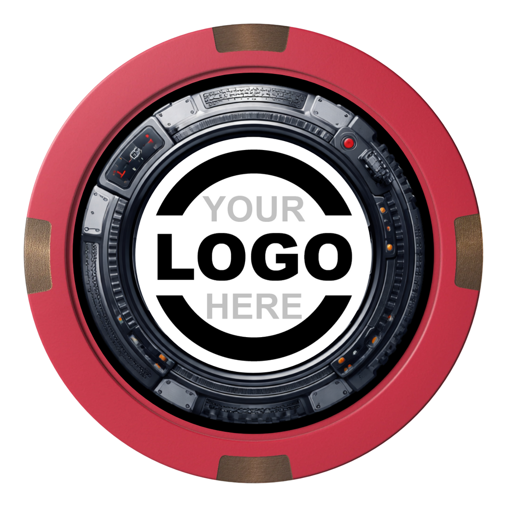 Auto Marked IV Composite & Metal Hybrid Poker Chips - Red - Back