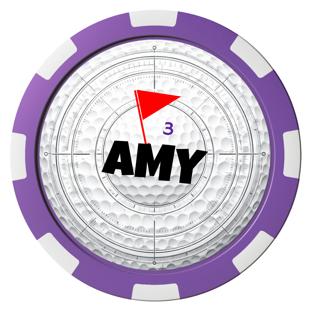 Ball Marcus Jr. Composite Poker Chips - Purple / 8 Spot - Front