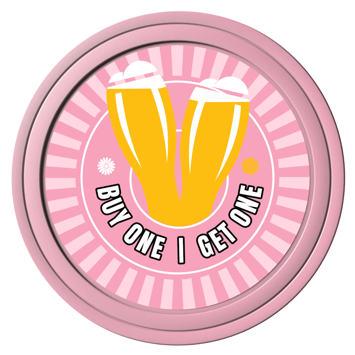 Double Pint Composite Poker Chips - Pink / Solid - Front