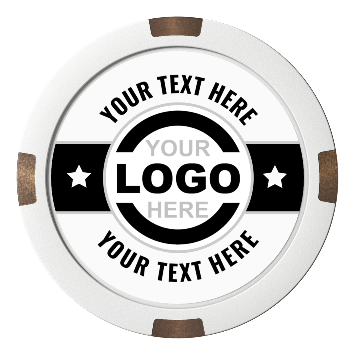 Star Banner Composite & Metal Hybrid Poker Chips - White - Back