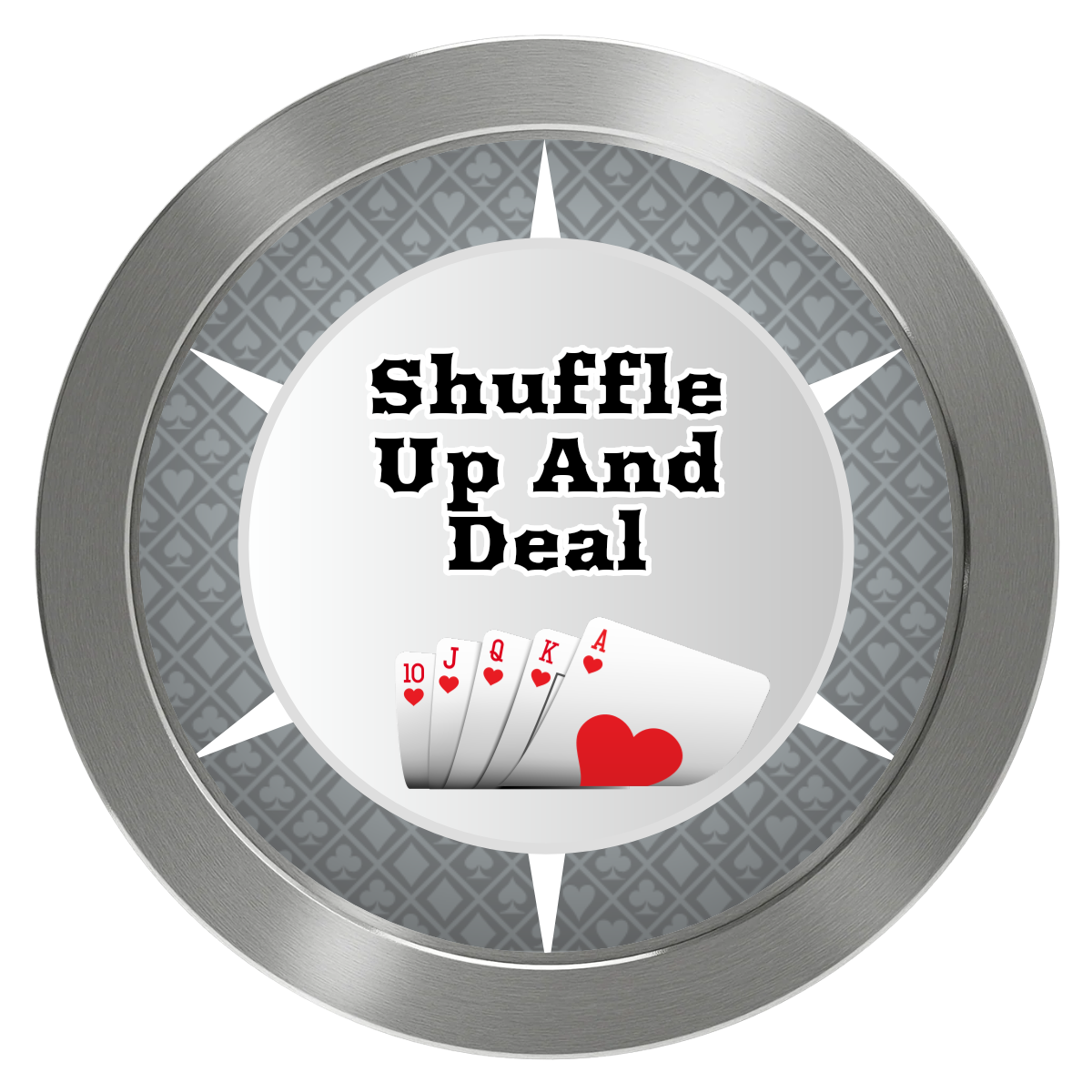 Cheyne's Card Room Aluminum Poker Card Guards - Silver - Front