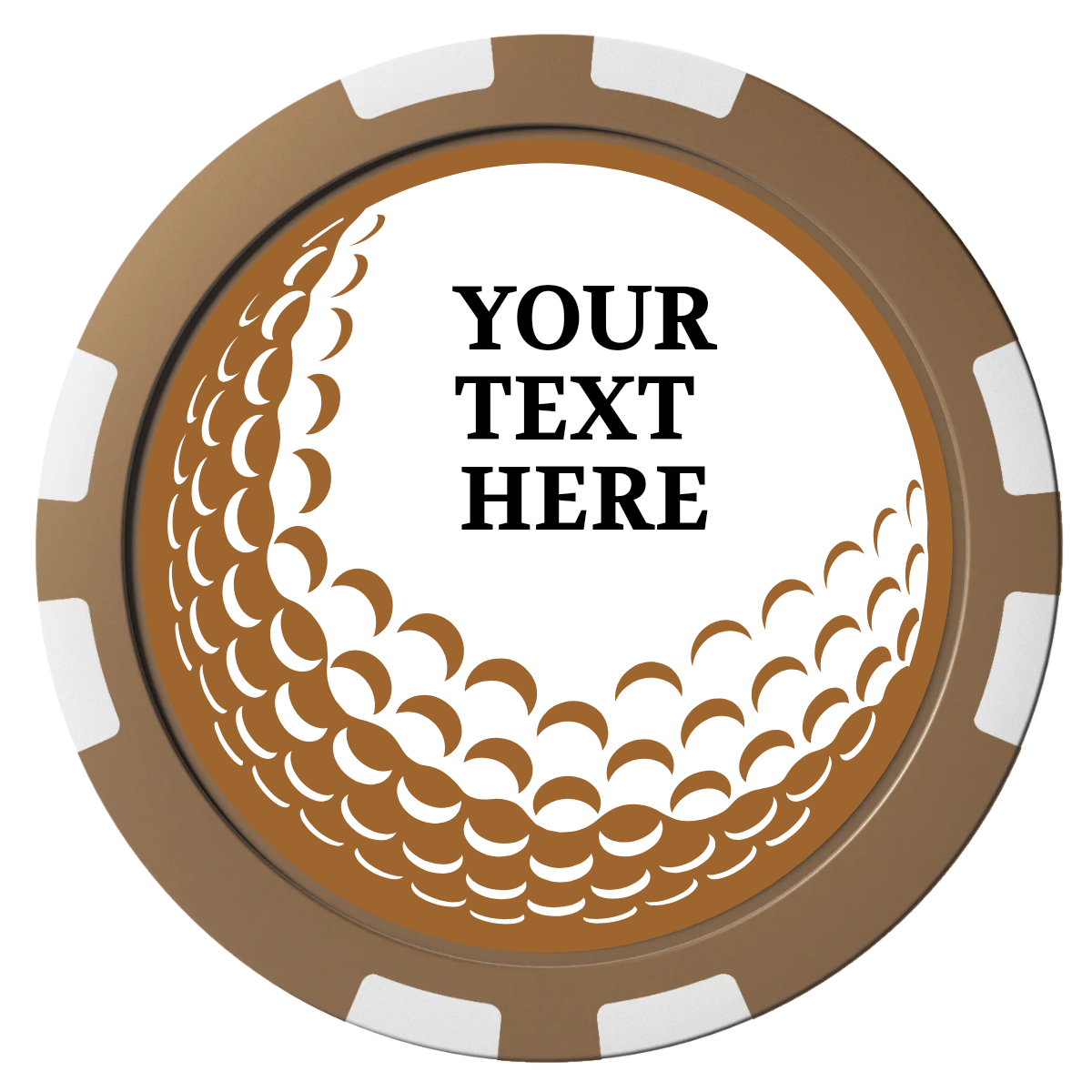 Hole In One Composite Poker Chips - Brown / 8 Stripe - Back