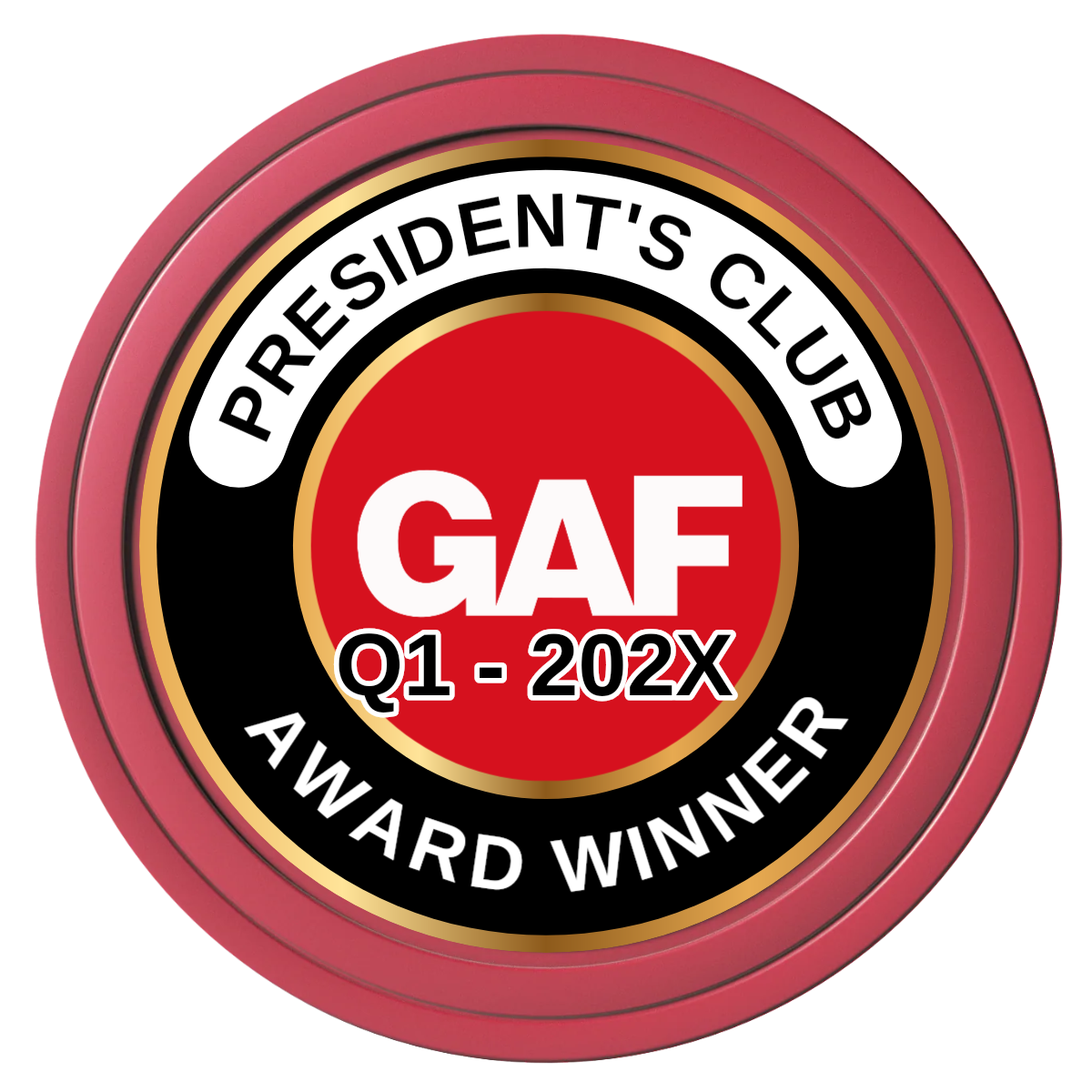 President's Club Composite Poker Chips - Red / Solid - Front