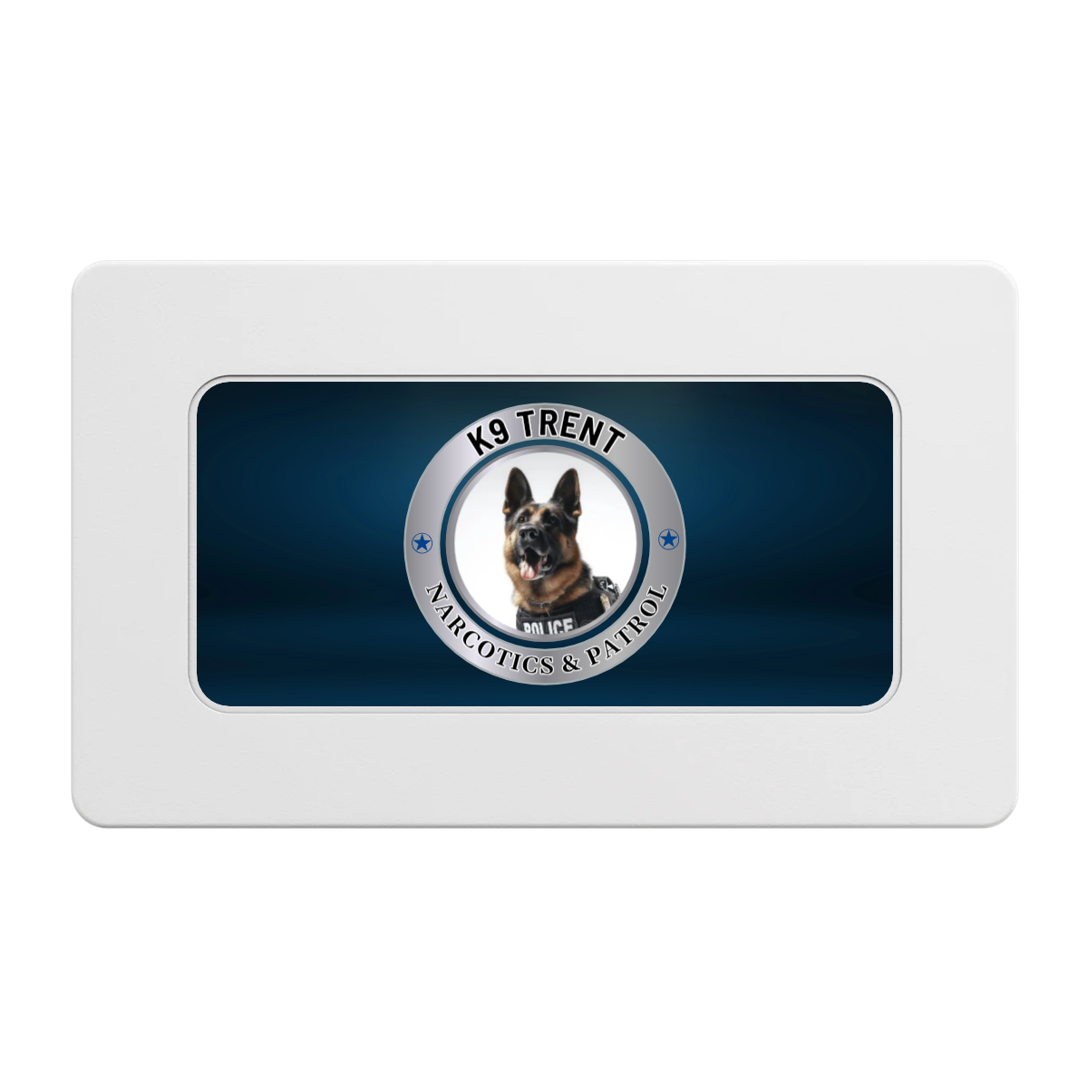 K-9 Trent Rectangular Poker Chip Plaques - White - Front