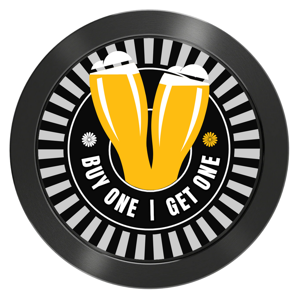Double Pint Aluminum Poker Chips - Black - Back