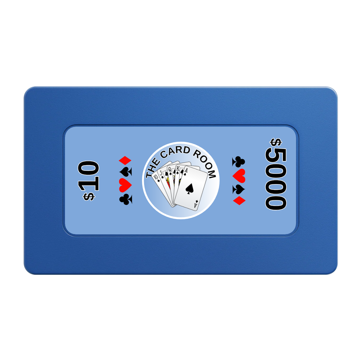 A Suitable Design Rectangular Poker Chip Plaques - Blue - Front