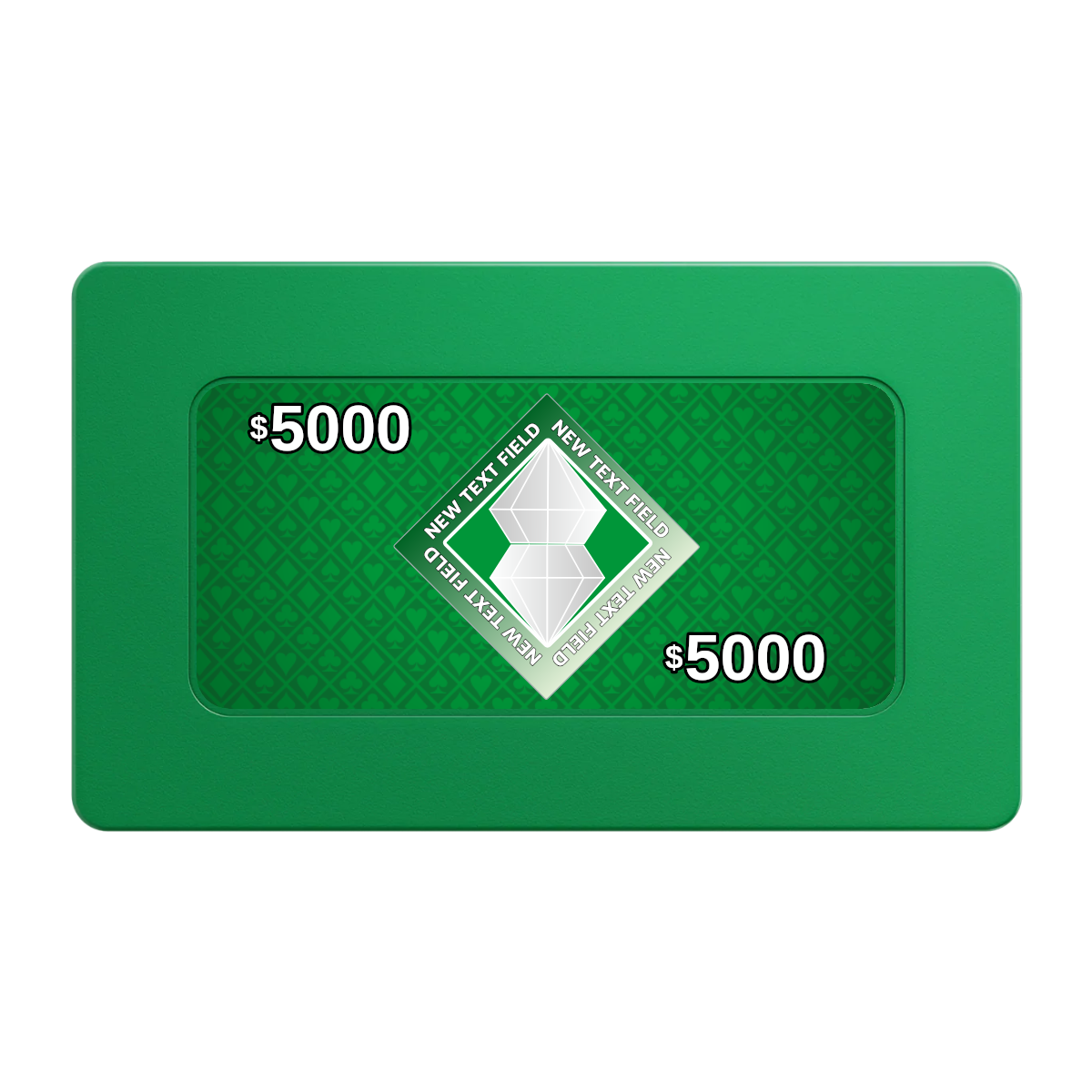 Diamond in the Rough Rectangular Poker Chip Plaques - Green - Back