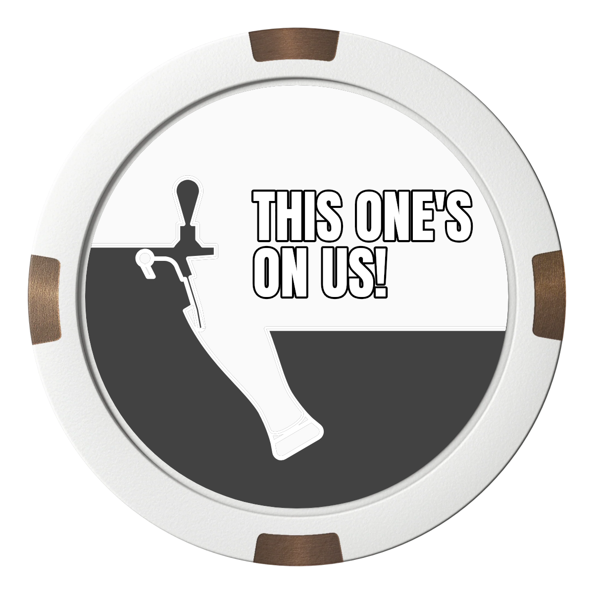 I'd Tap That Composite & Metal Hybrid Poker Chips - White - Front