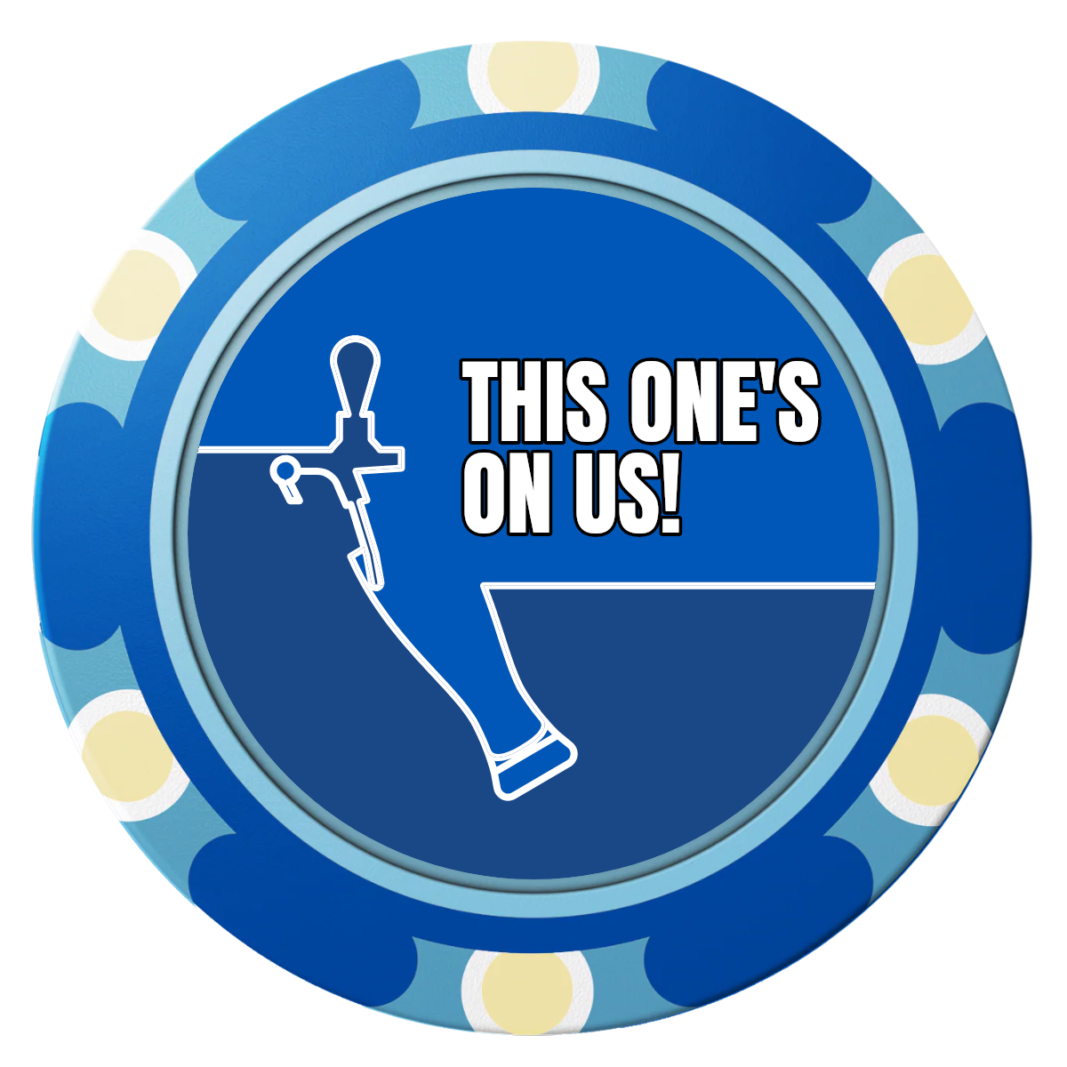 I'd Tap That Clay Poker Chips - Blue / Monte Carlo / 40mm - Back