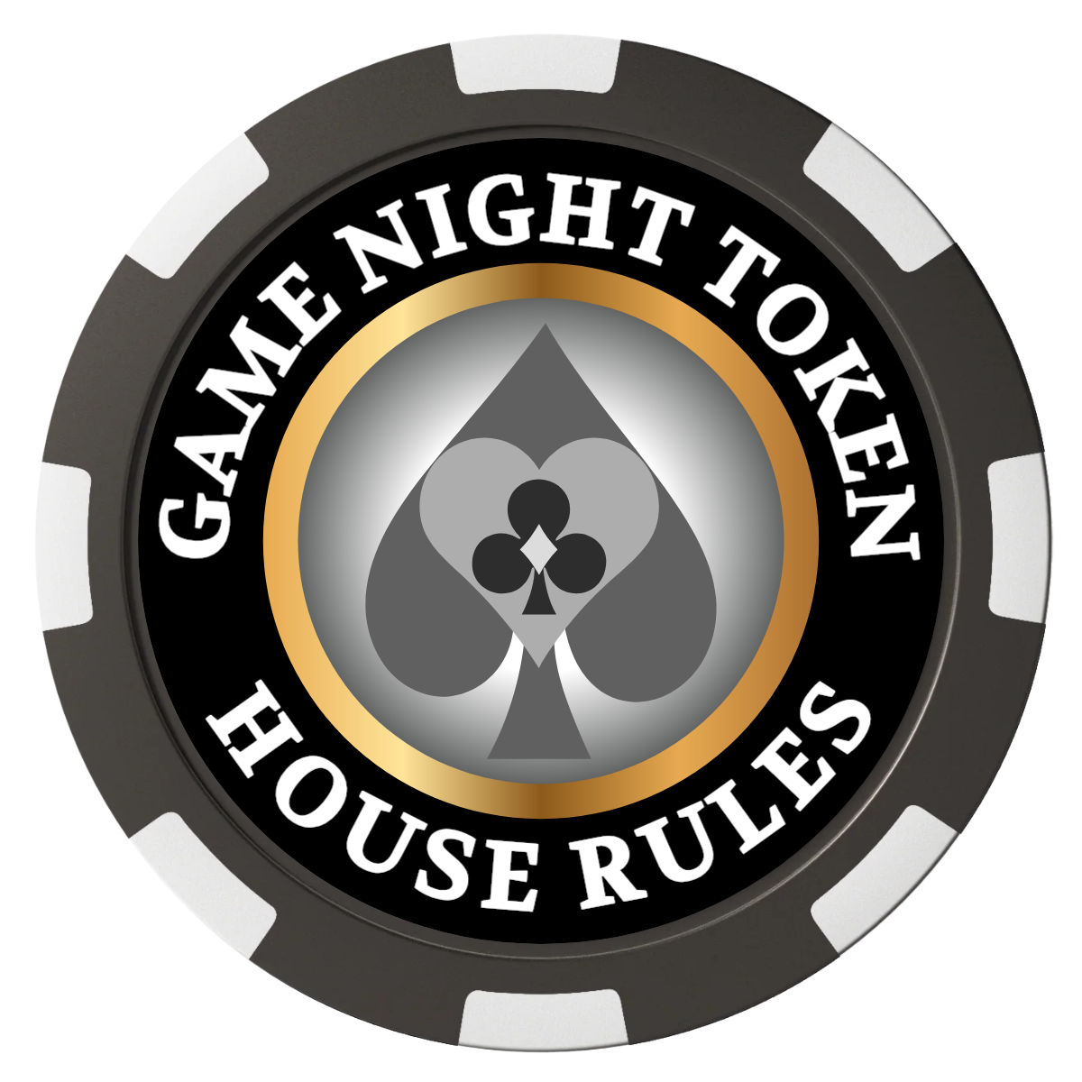 Stacked Suits Magnetic Composite Poker Chips - Black / 8 Spot - Front