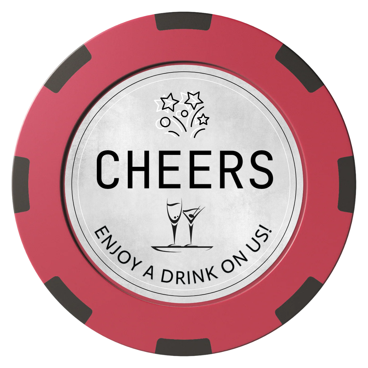 Chique Wedding Token Clay Poker Chips - Red / 8 Spot (2 Tone) / 40mm - Front
