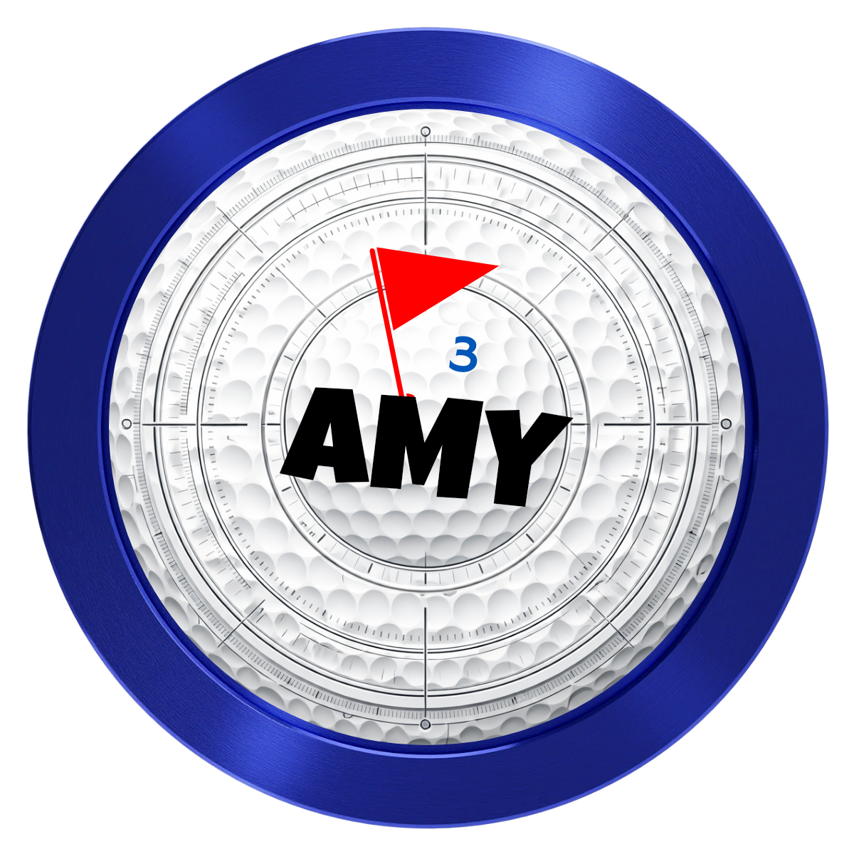 Ball Marcus Jr. Aluminum Poker Chips - Blue - Front