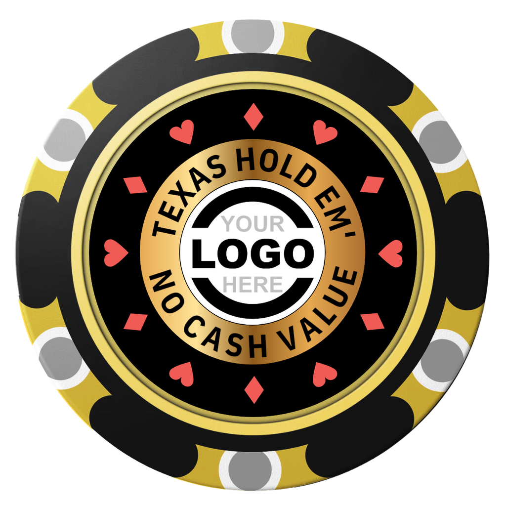 Texas Hold Em' Clay Poker Chips - Black / Monte Carlo / 40mm - Front