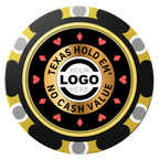Texas Hold Em' Clay Poker Chips - Black / Monte Carlo / 40mm - Front