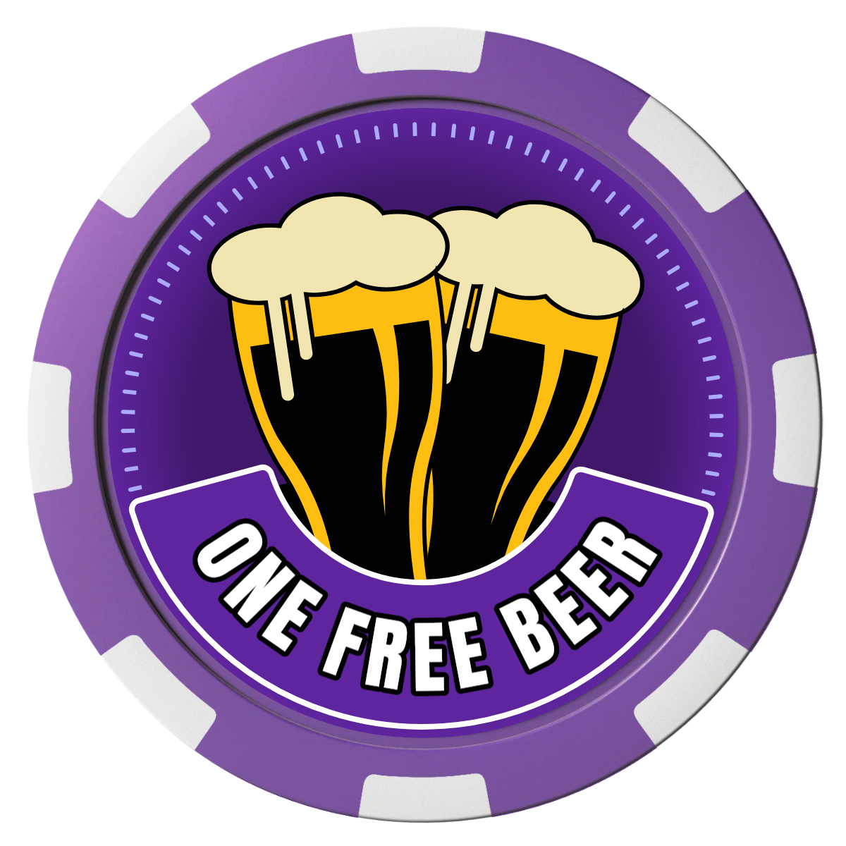 Double Pint 2 Composite Poker Chips - Purple / 8 Spot - Front