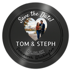 Save the Date Hearts Aluminum Poker Chips - Black - Back