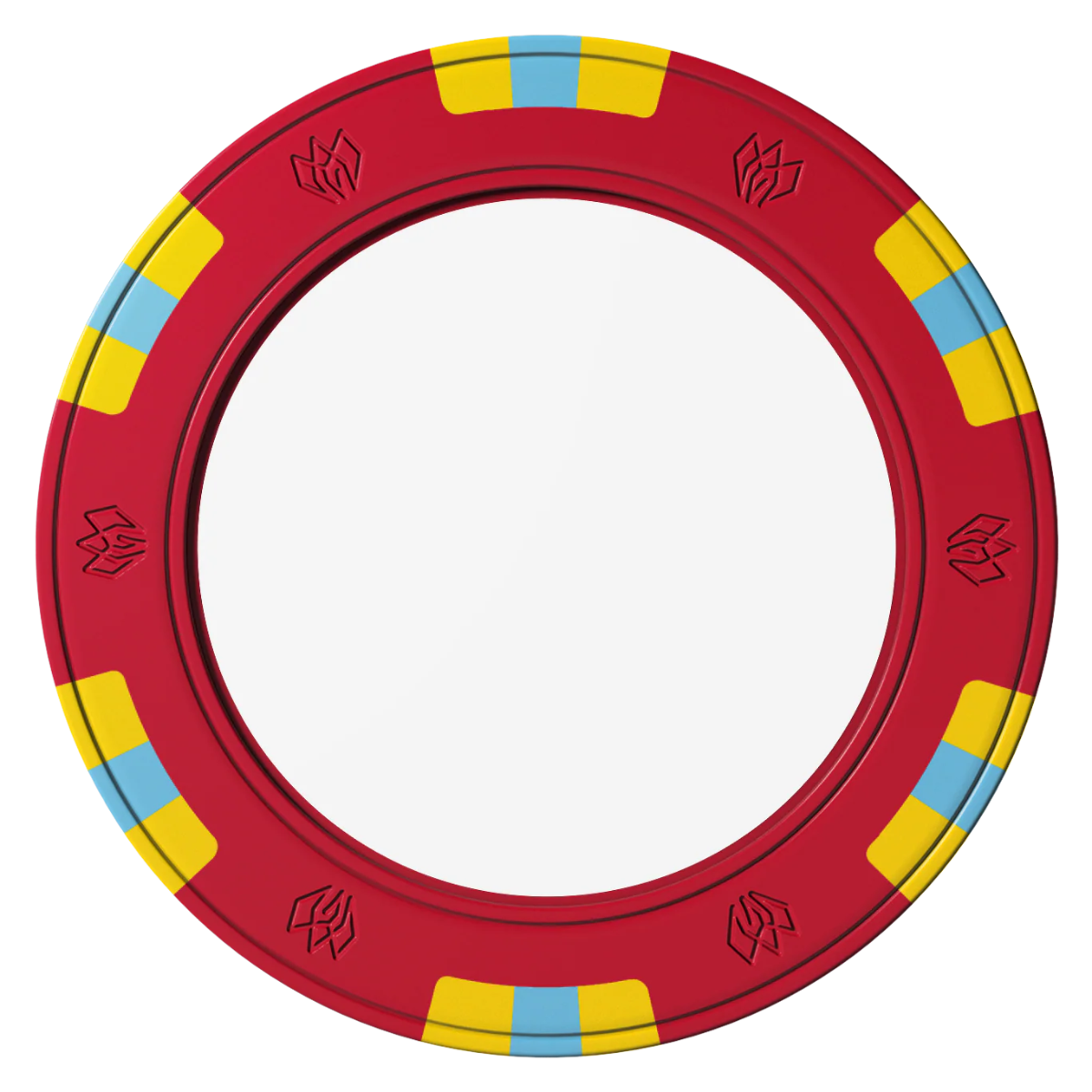 Create Your Own Clay Poker Chips - Red / 6 Spot Gem / 40mm - Front