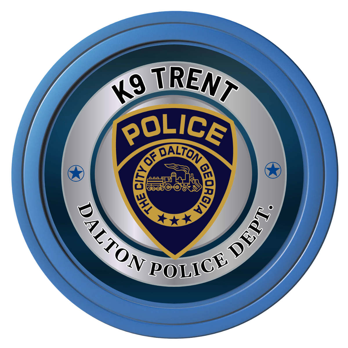 K-9 Trent Composite Poker Chips - Blue / Solid - Back