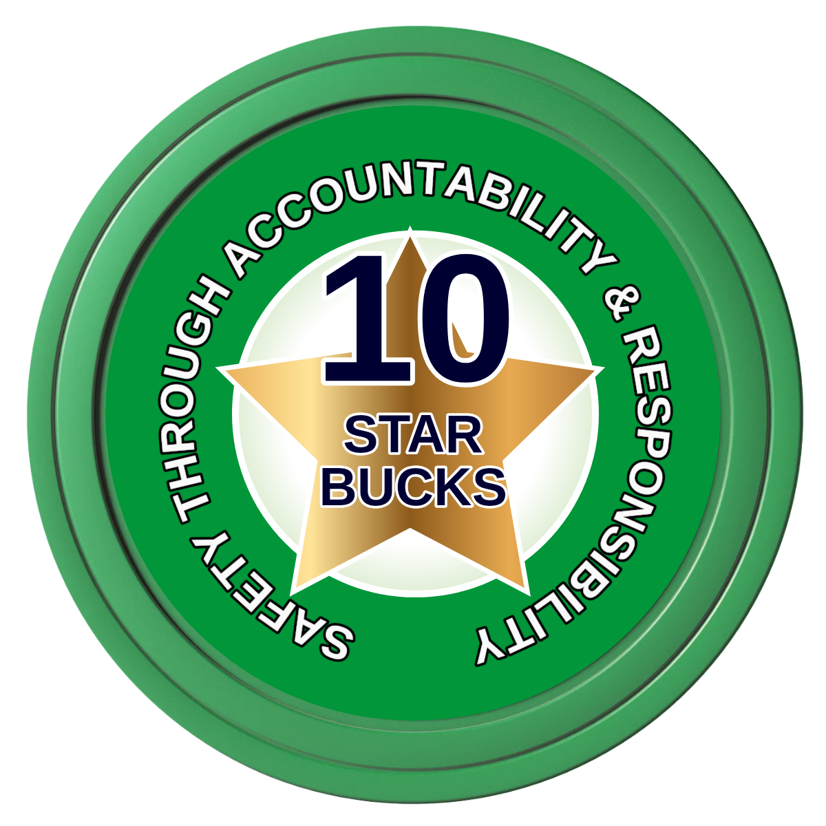 Safety Star Composite Poker Chips - Green / Solid - Front