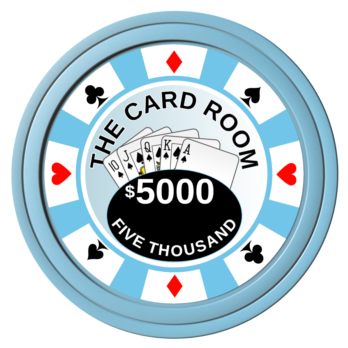 A Suitable Design Composite Poker Chips - Light Blue / Solid - Front