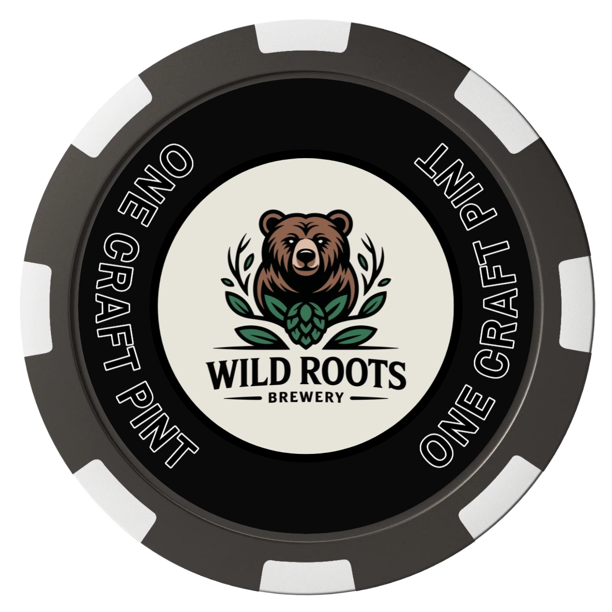 Drink On Us Magnetic Composite Poker Chips - Black / 8 Spot - Back