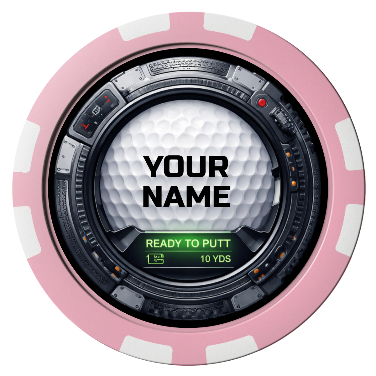 Auto Marked IV Composite Poker Chips - Pink / 8 Stripe - Front