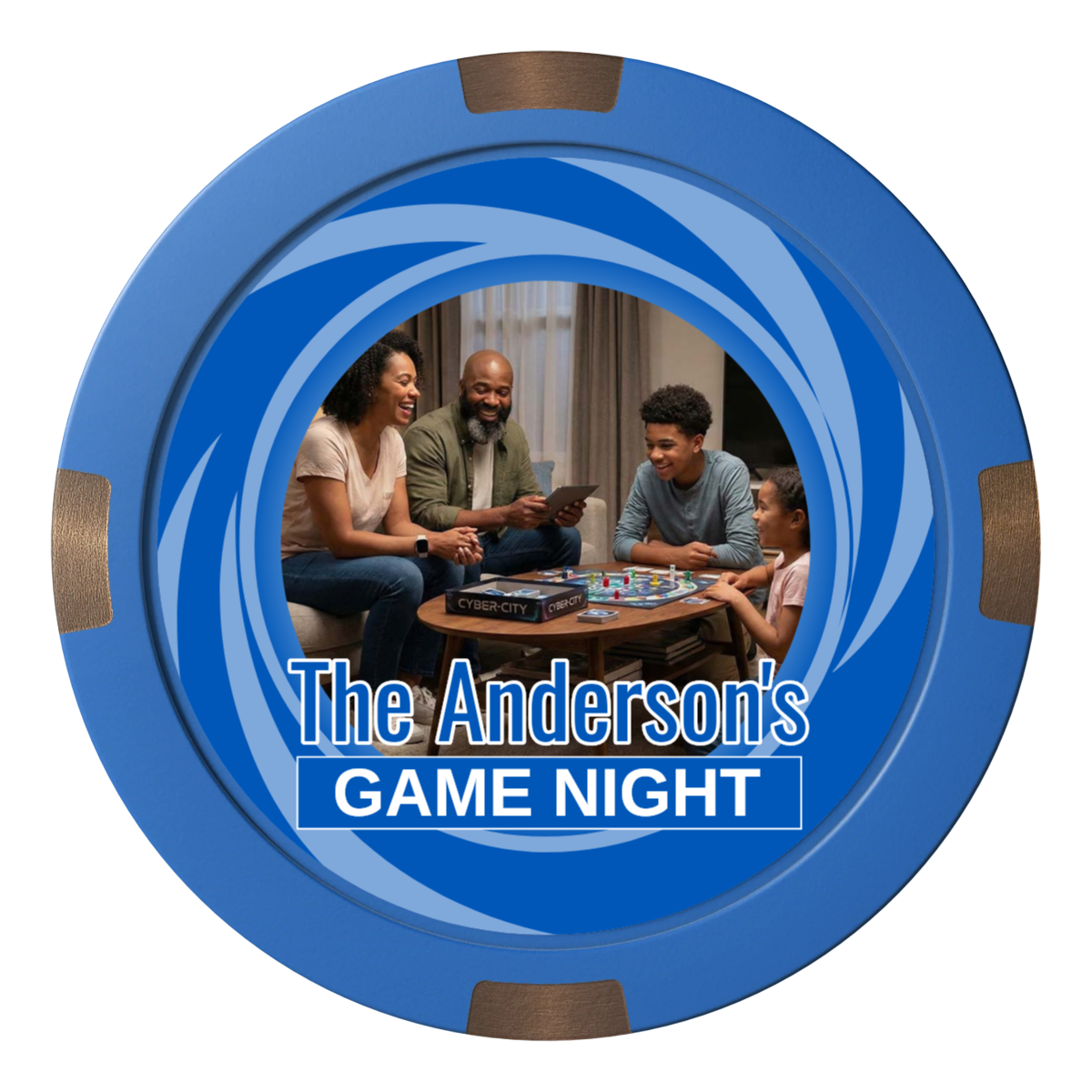 Anderson's Game Night Composite & Metal Hybrid Poker Card Protectors - Blue - Back