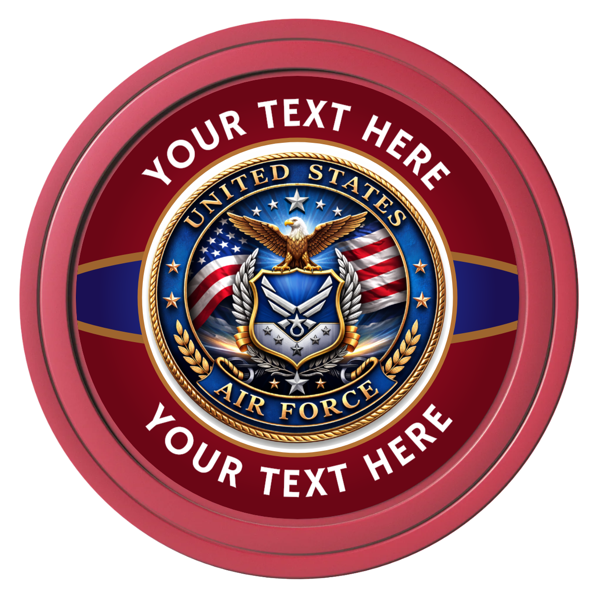 Air Force Composite Poker Chips - Red / Solid - Front