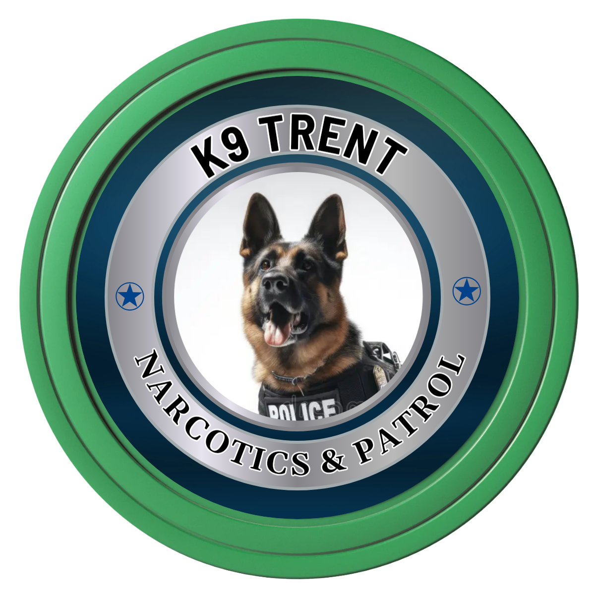 K-9 Trent Composite Poker Chips - Green / Solid - Front