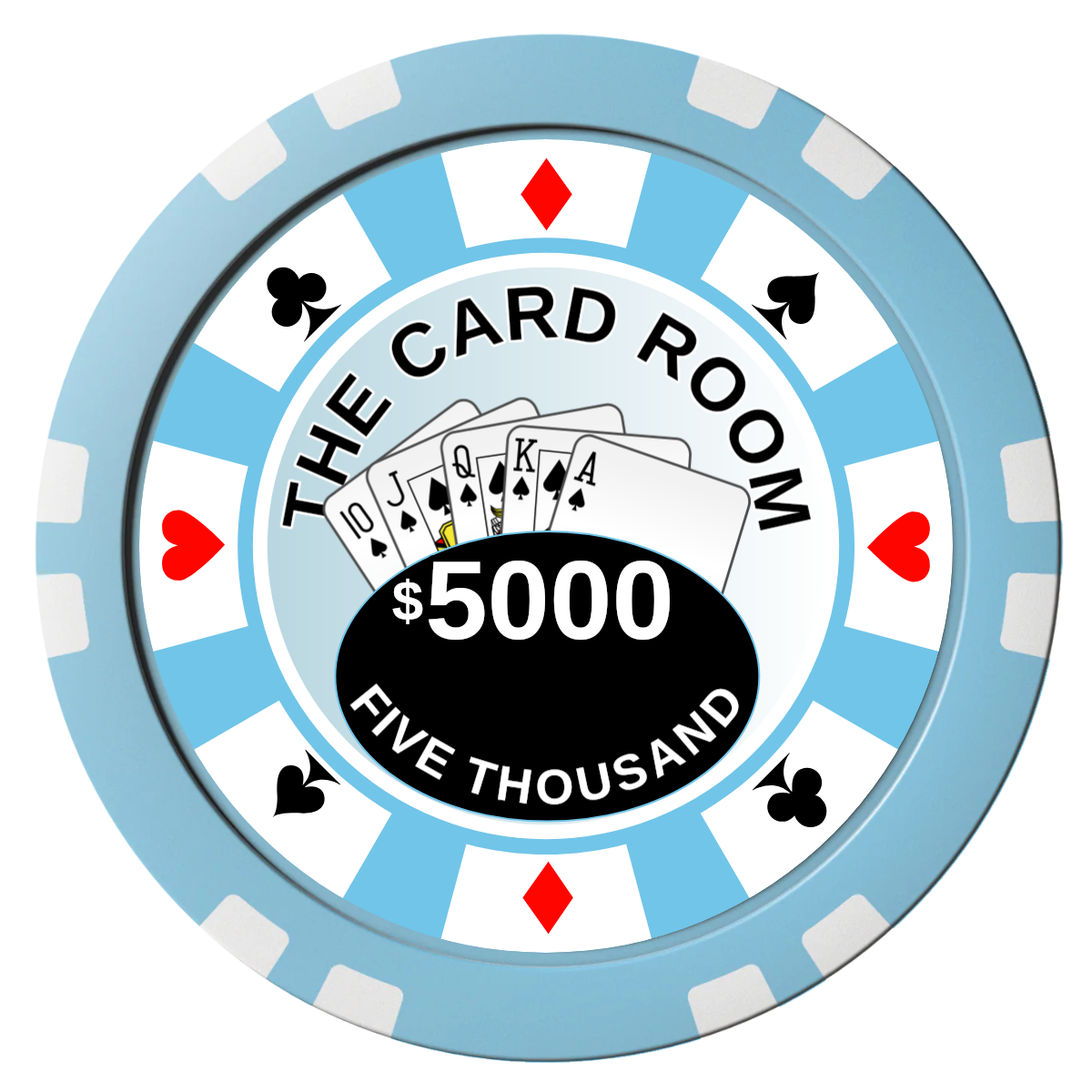 A Suitable Design Composite Poker Chips - Light Blue / Double Stripe - Front