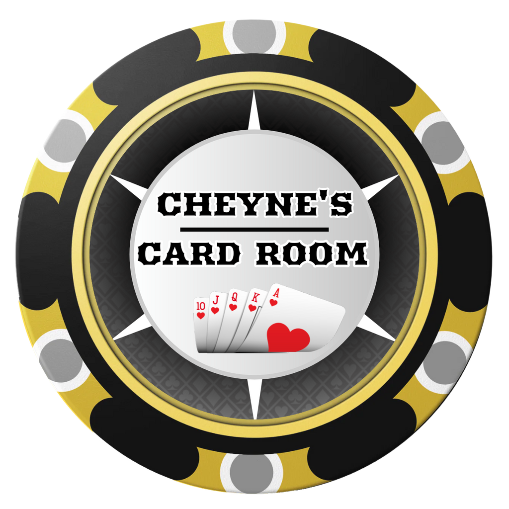 Cheyne's Card Room Clay Poker Chips - Black / Monte Carlo / 40mm - Back