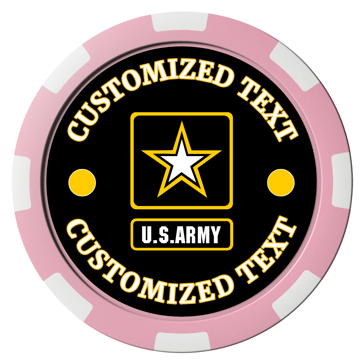 Army Strong Composite Poker Chips - Pink / 8 Spot - Front