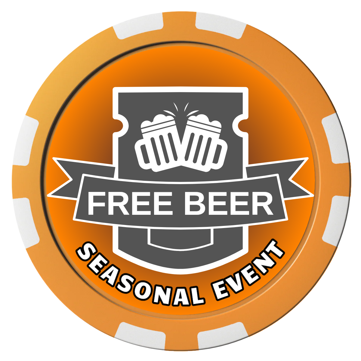 Craft Beer #001 Composite Poker Chips - Orange / 8 Stripe - Front