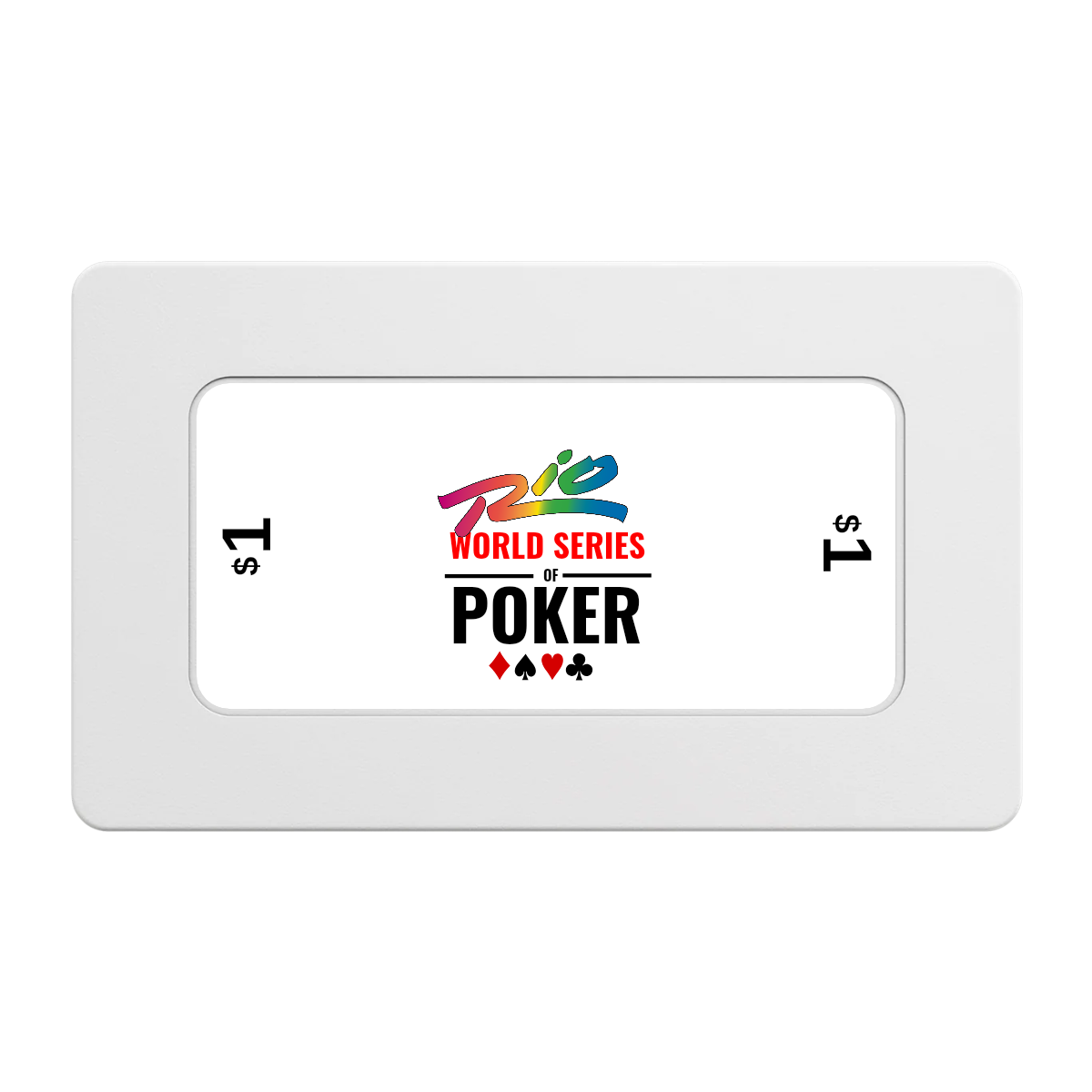 WSOP Rectangular Poker Chip Plaques - White - Back