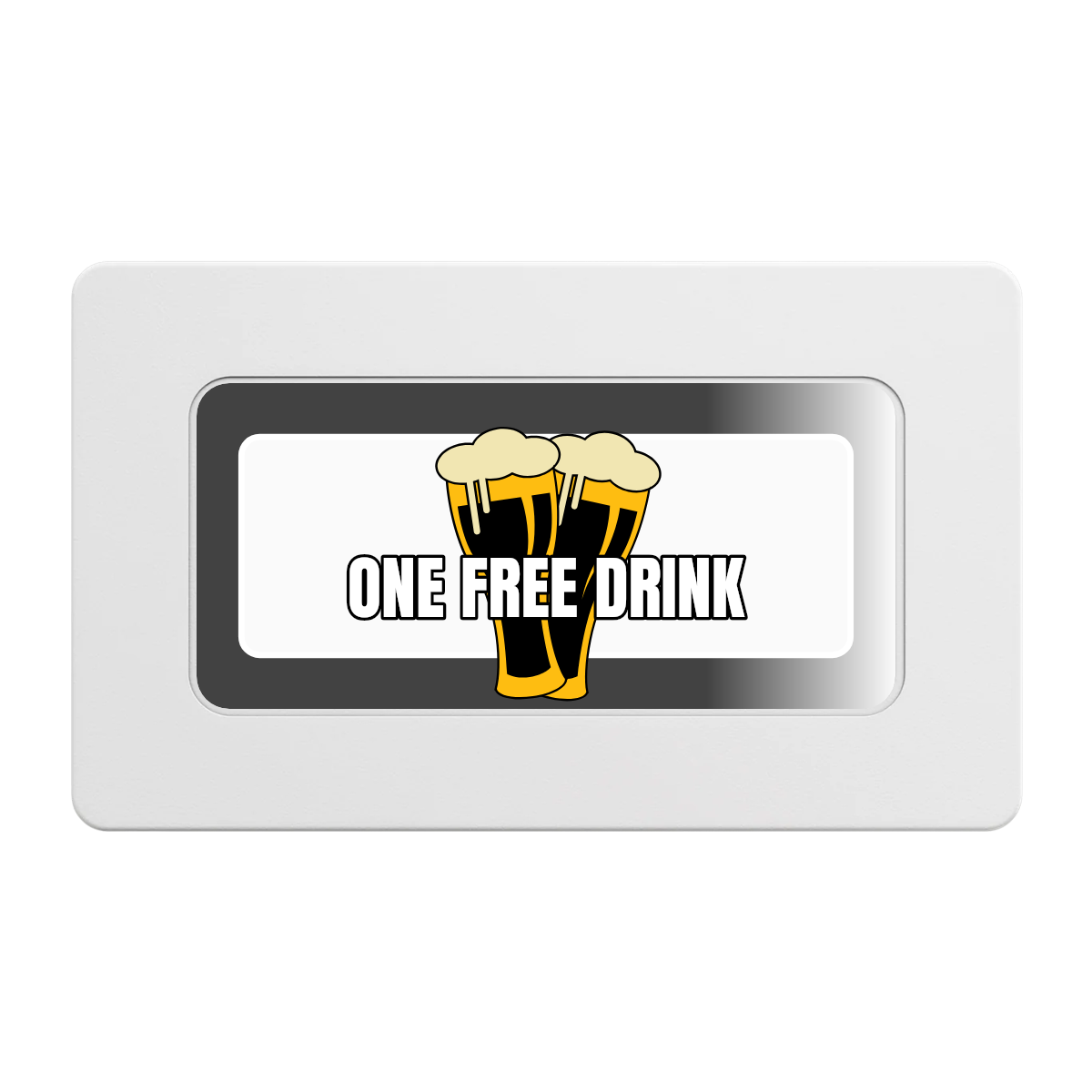 Double Pint 2 Rectangular Poker Chip Plaques - White - Front