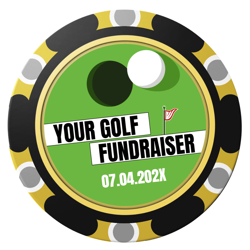 Putting Around Tournament Clay Poker Chips - Black / Monte Carlo / 40mm - Back