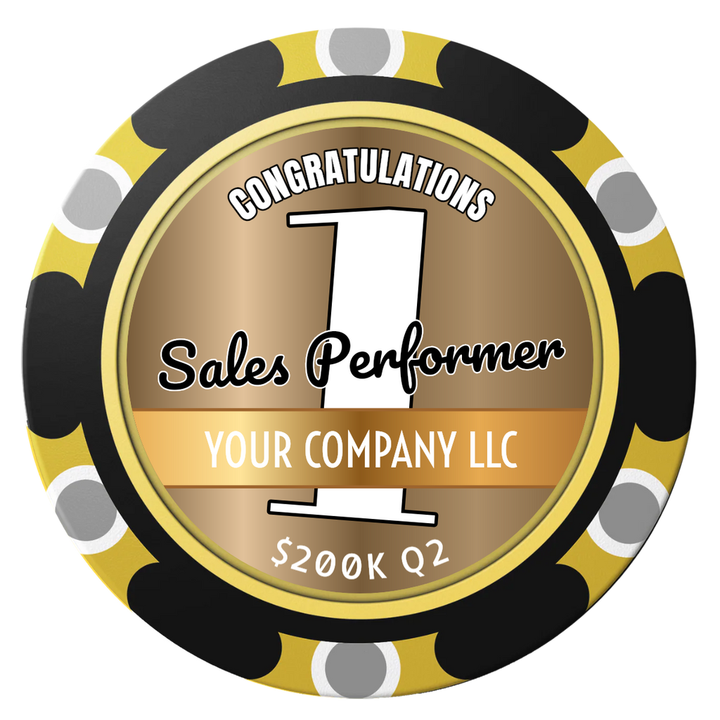 Top Sales Performer Clay Poker Chips - Black / Monte Carlo / 40mm - Front