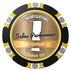 Top Sales Performer Clay Poker Chips - Black / Monte Carlo / 40mm - Front
