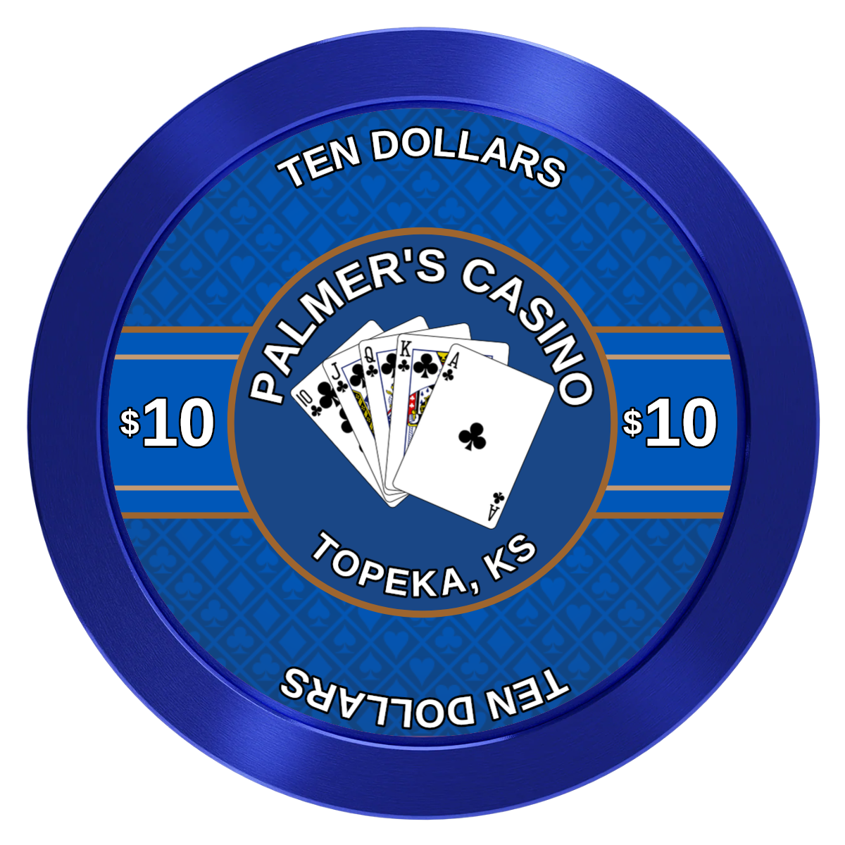 Palmer's Casino Aluminum Poker Chips - Blue - Front