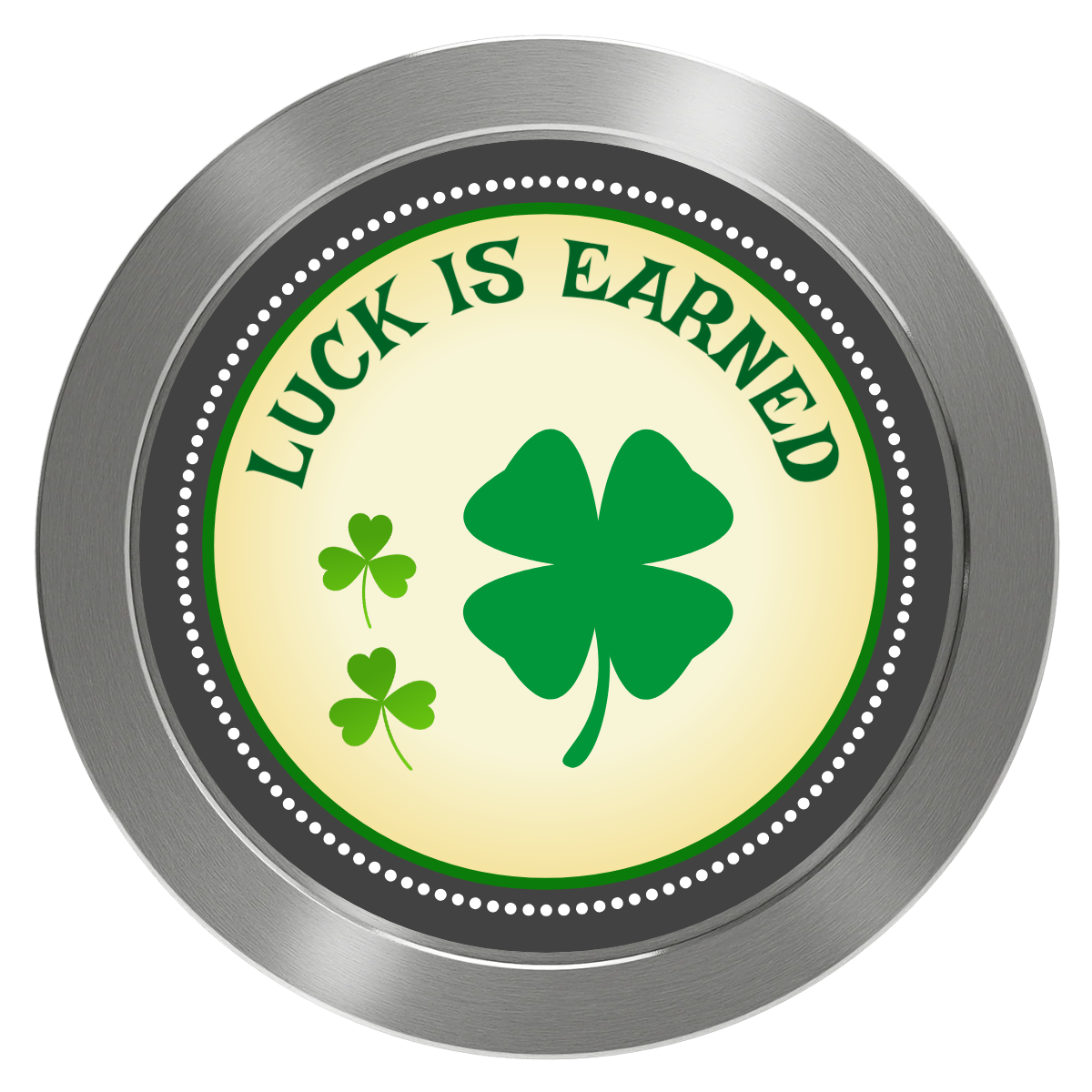 Irish Luck Aluminum Poker Card Guards - Silver - Front