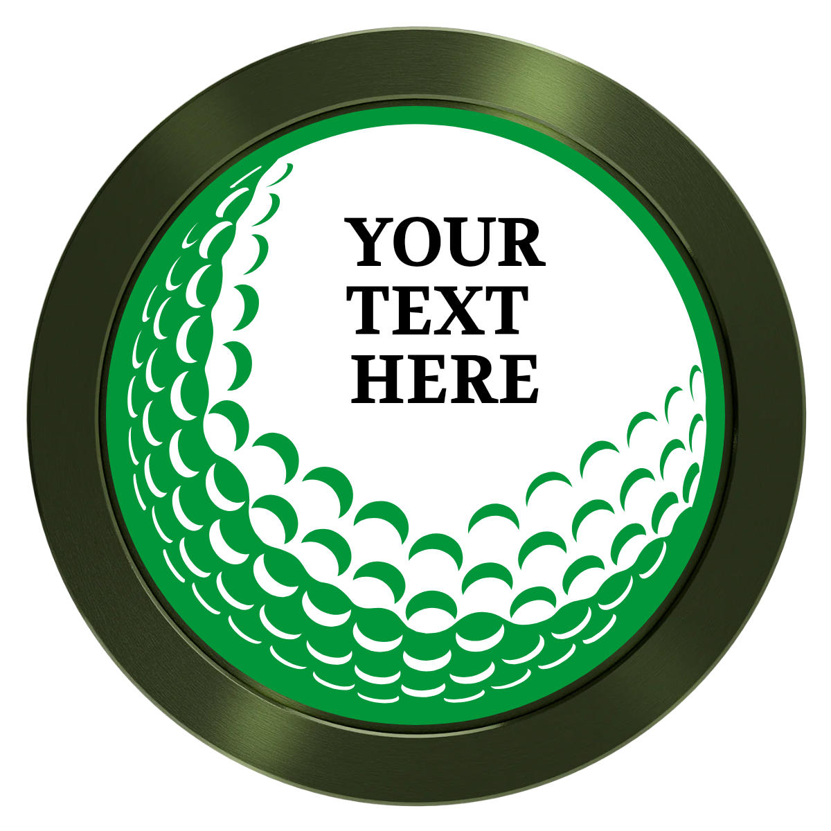Hole In One Aluminum Poker Chips - Green - Front
