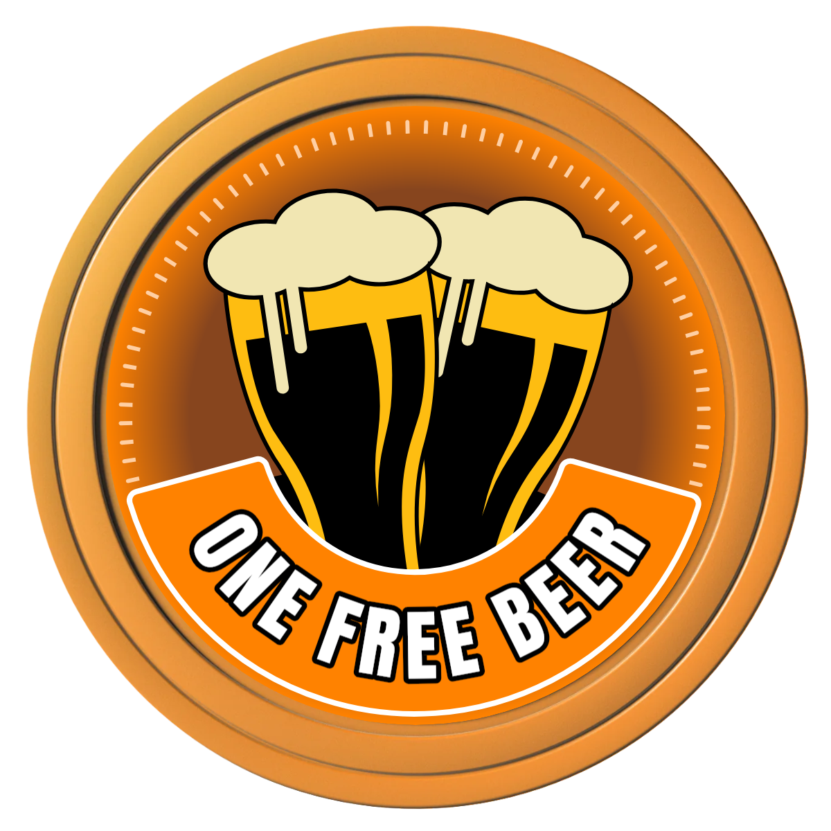 Double Pint 2 Composite Poker Chips - Orange / Solid - Front