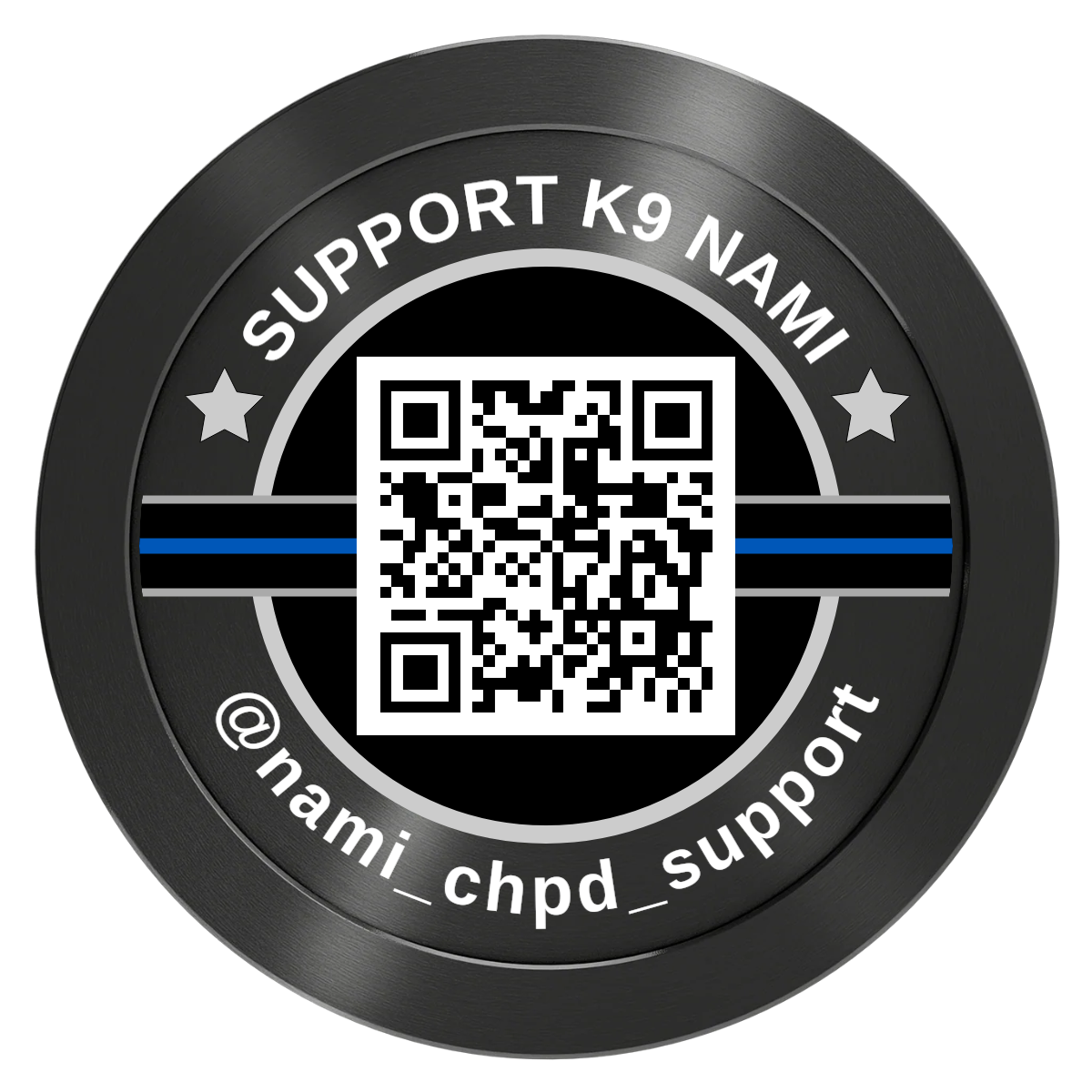 Police Department K9 #02 Aluminum Poker Chips - Black - Back