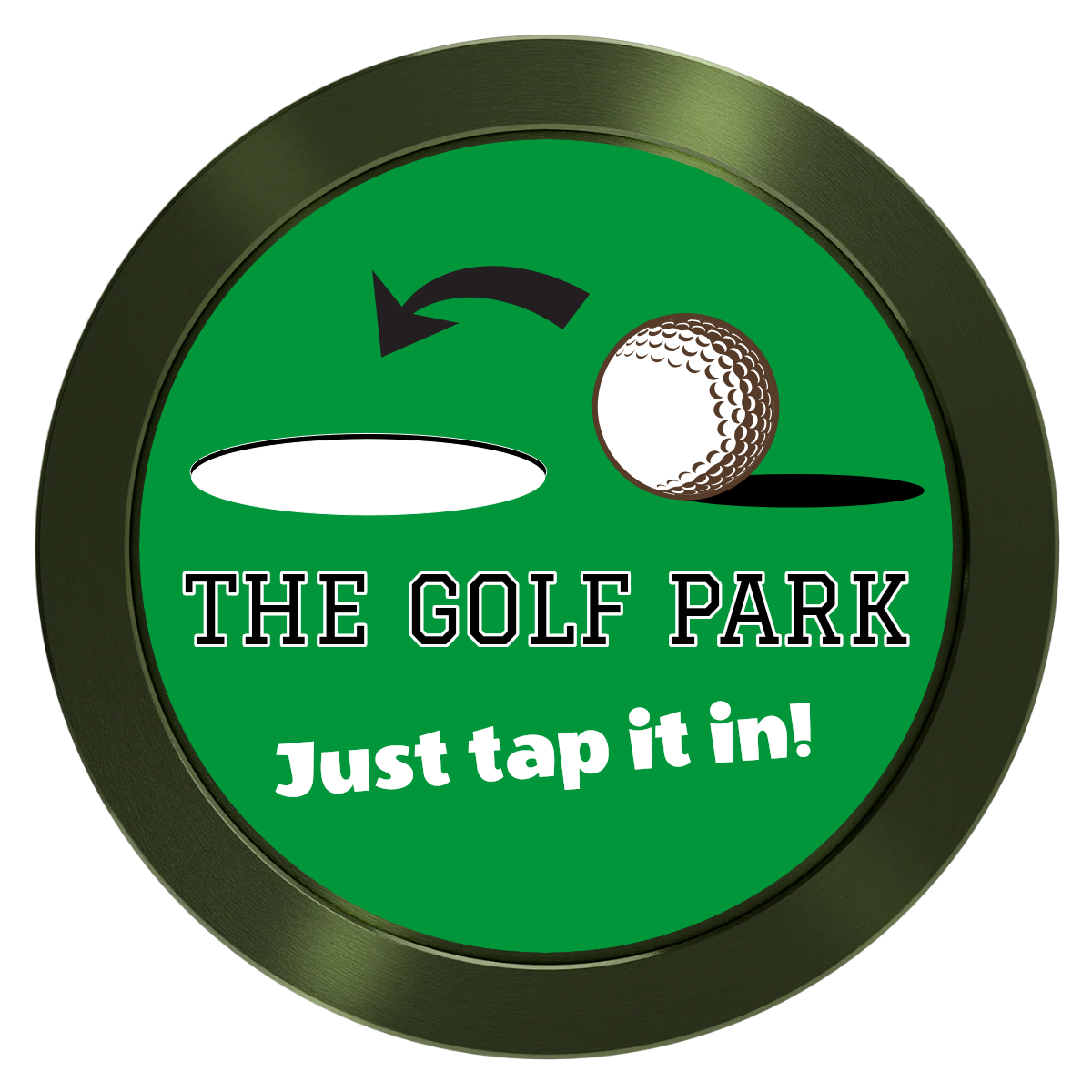 Golf Slogan Aluminum Poker Chips - Green - Front